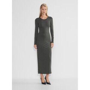 Aritzia Wilfred Free Dark Gray Bodycon Midi Dress Size M Effortless Capsule